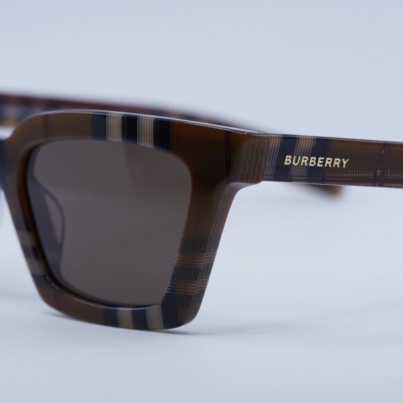Burberry BE4392U 396673 Sunglasses Check Brown Frame, Brown Lenses main image 4